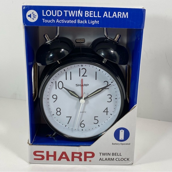 sharp Office Sharp Twin Bell Alarm Clock Touch Activated Back Light